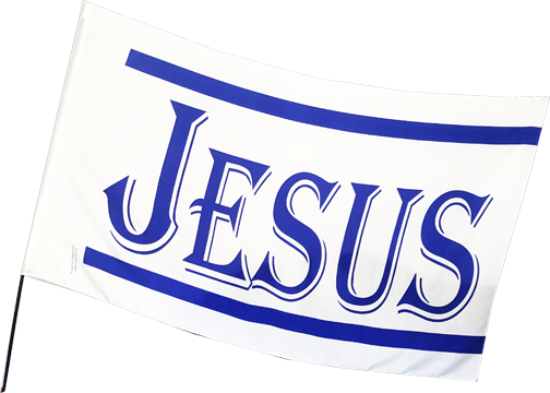 Jesus Blue and White Worship Flag