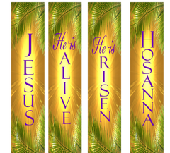 Wall Banner EASTER Resurrection Day Palms Vertical Banners EASTER/RESURRECTION SUNDAY