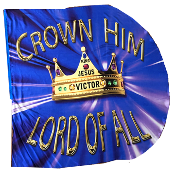 Crown Him Lord of All (blue) Worship Wing Flag Set of 2