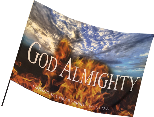 God Almighty -Cloud by Day Fire by Night Worship Flag