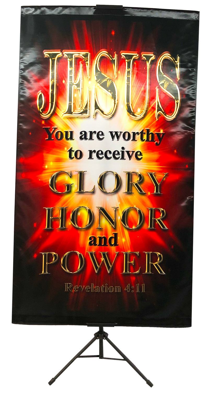 Jesus You Are Worthy to Receive Vertical Banner