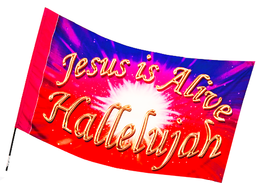 Jesus is Alive Hallelujah Worship Flag