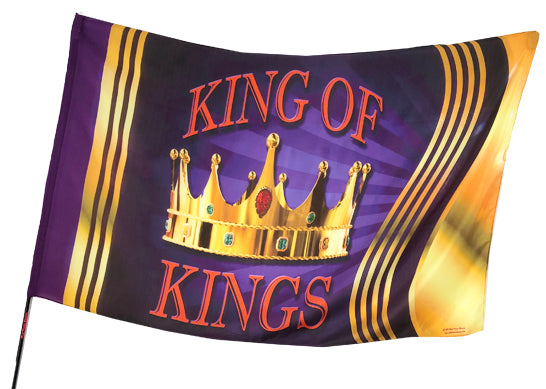 King of Kings Purple Crown Worship Flag
