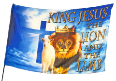 King Jesus the Lion and The Lamb Worship Flag