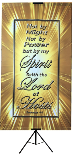 Not by Might Nor by Power Vertical Wall Banner