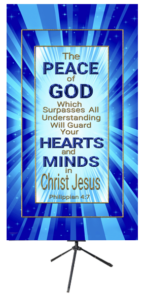 The Peace of God Which Surpasses Blue Wall Banner