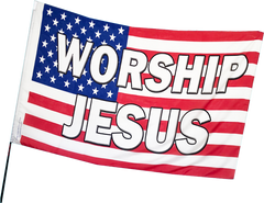 Worship Jesus American Flag