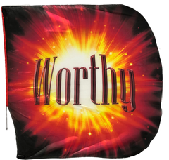 Jesus/Worthy (red burst) Worship Wing Flag Set