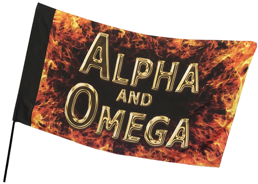 Alpha and Omega Fire Worship Flag
