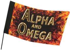Alpha and Omega Fire Worship Flag