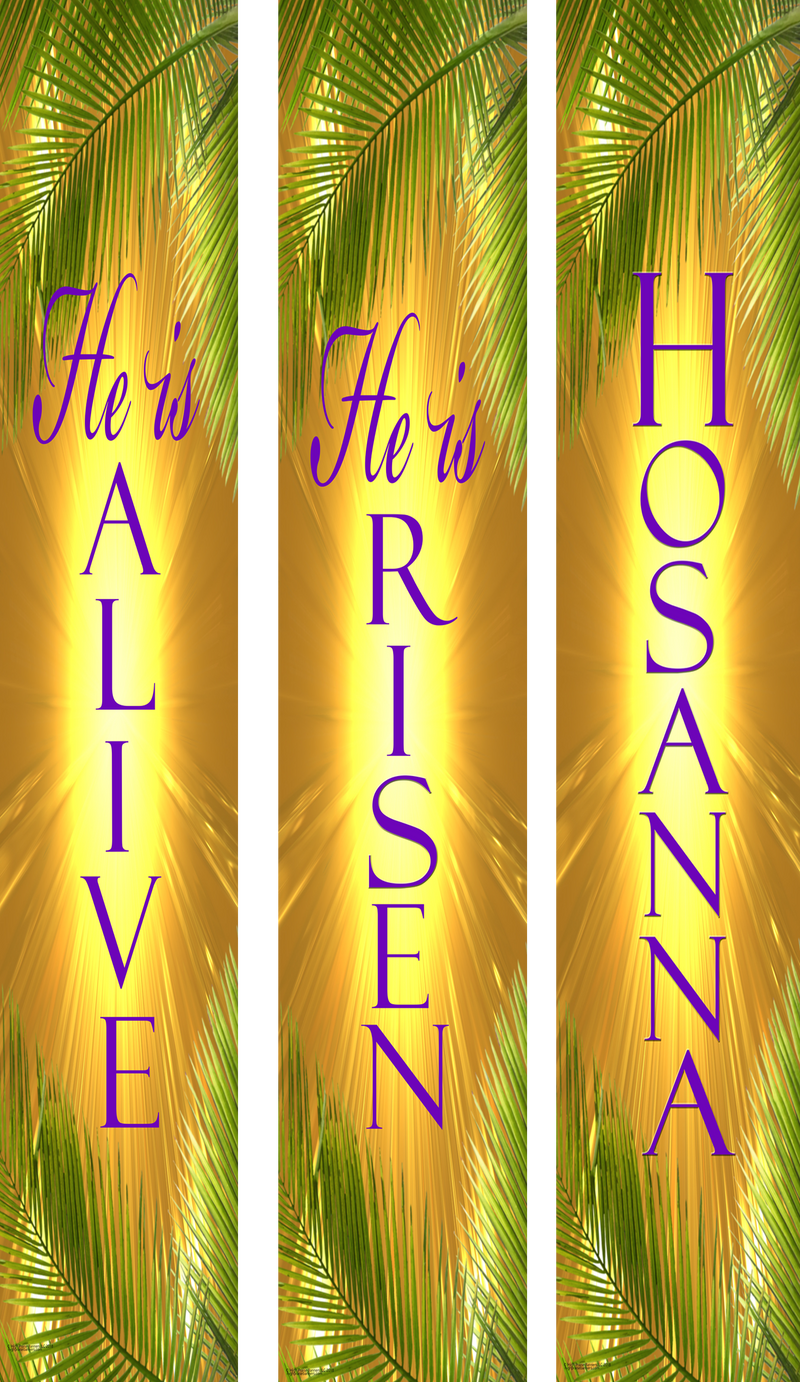 Easter-Wall Banner EASTER Resurrection Day Palms Vertical Banners EASTER/RESURRECTION SUNDAY