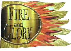 Fire and Glory Fire and Gold Flame End Worship Flag