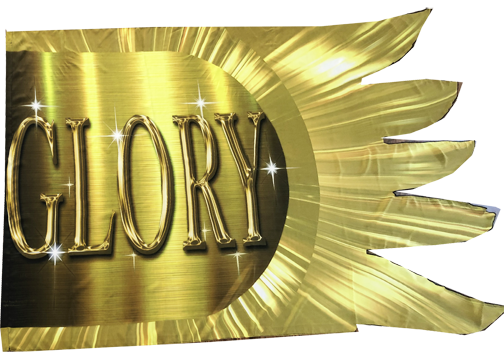 Glory Gold Medallion Cut Out Ends Worship Flag