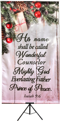 B-Christmas His Name Shall Be Called Vertical Wall Banner