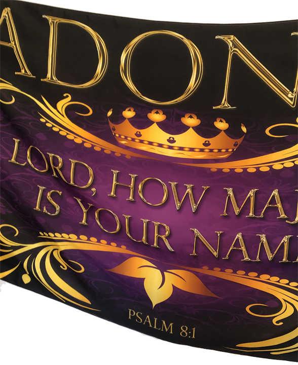 Adonai How Majestic is Your Name Worship Flag