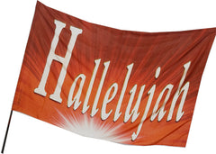 Orange Hallelujah Silk Worship Medium Flag