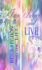 EASTER-Wall Banner Easter Resurrection Day Believe and Live (SET OF 2) Vertical Banners EASTER/RESURRECTION SUNDAY