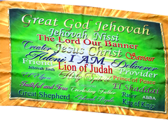 Great God Jehovah Many Names Worship Flag