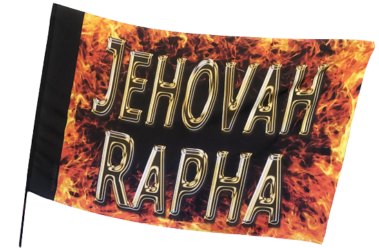 Jehovah Rapha Fire Worship Flag | High Praise Banners