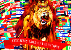 King Jesus Lord of the Nations Lion Worship Flag