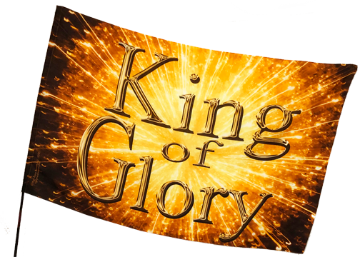 King of Glory Gold Burst Worship Flag