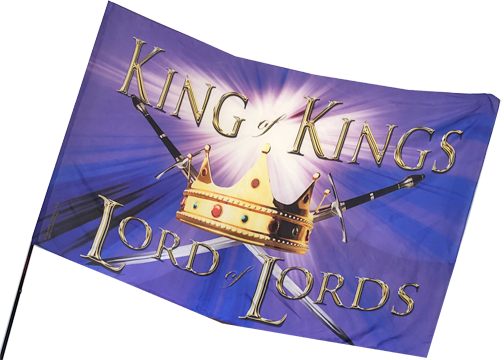 King of kings lord of Lords Light Light Blue Worship Flag