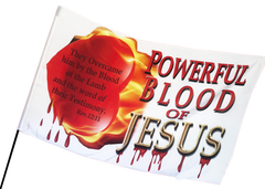 Powerful Blood of Jesus Heart They Overcame by the Blood Worship Flag