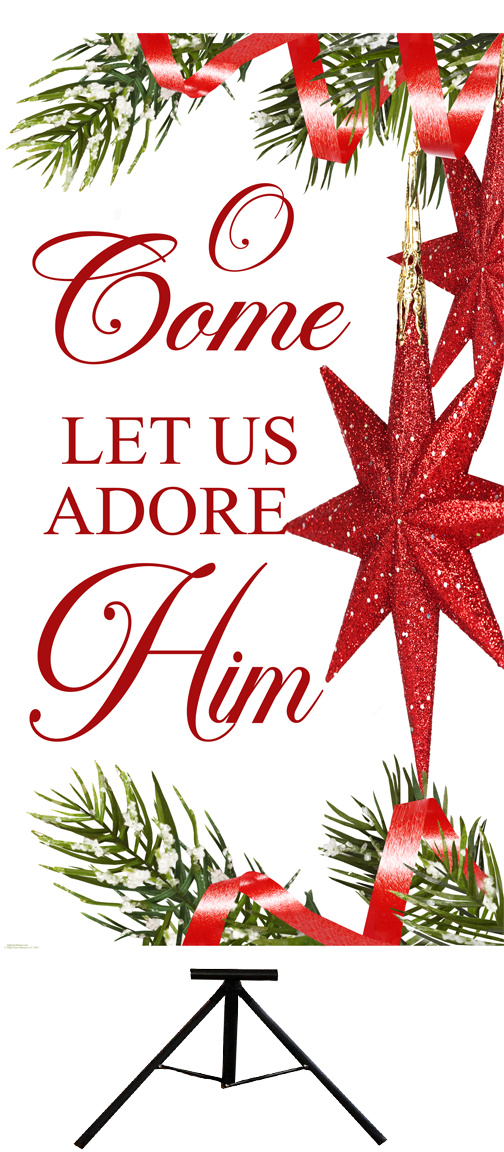 Christmas Red Stars-C     O Come Let Us Adore Him