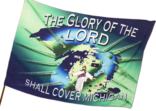 The Glory of God Shall Cover Michigan Worship Flag