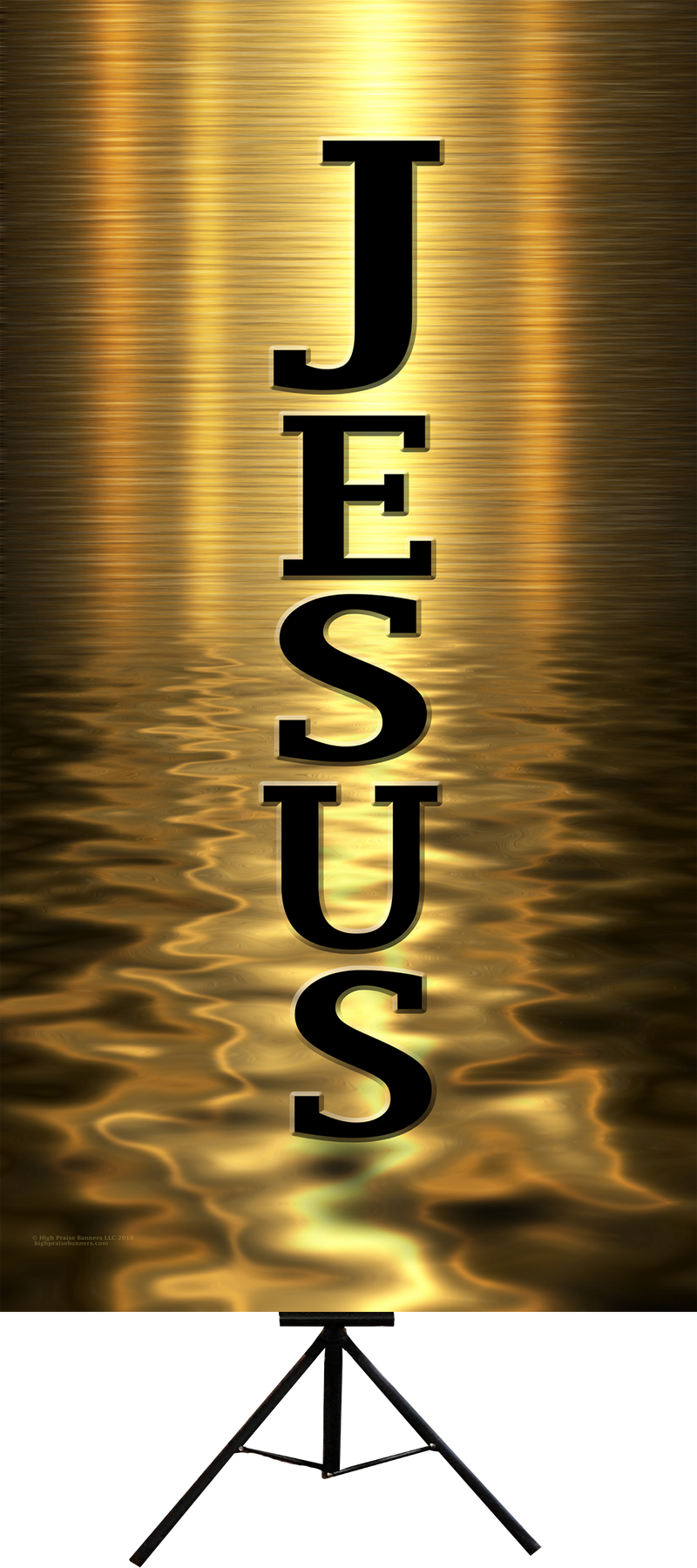 Jesus Gold  Vertical Wall Banner