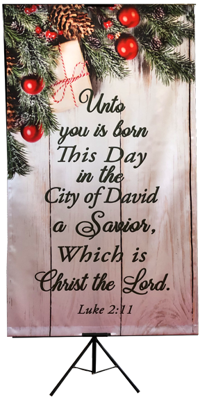 B-Christmas Unto to you is born this day Vertical Wall Banner