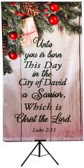 B-Christmas Unto to you is born this day Vertical Wall Banner