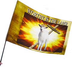 Worthy is the Lamb Gold Worship Flag