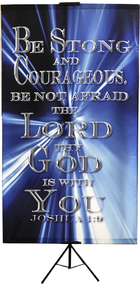 Be Strong and Courageous Satin Wall Banner