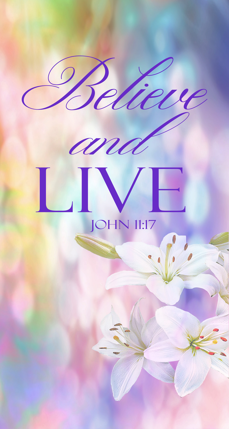 Wall Banner Easter Resurrection Day Believe and Live (SET OF 2) Vertical Banners EASTER/RESURRECTION SUNDAY