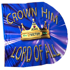 Crown Him Lord of All (blue) Worship Wing Flag Set of 2