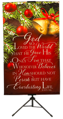 CHRISTMAS- God so Loved the World (Bells) Vertical Banner