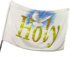 Holy (White Dove Blue Burst) Worship Flag
