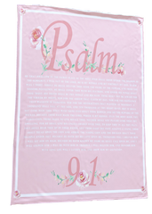 Psalm 91 Pink Floral Scripture Blanket