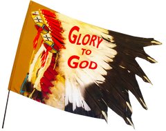 Indian Headdress Glory to God Worship Flag