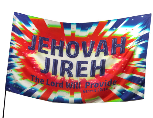 Jehovah Jireh (blue-red) Worship Flag