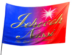 Jehovah Nissi (red-blue) Worship Flag