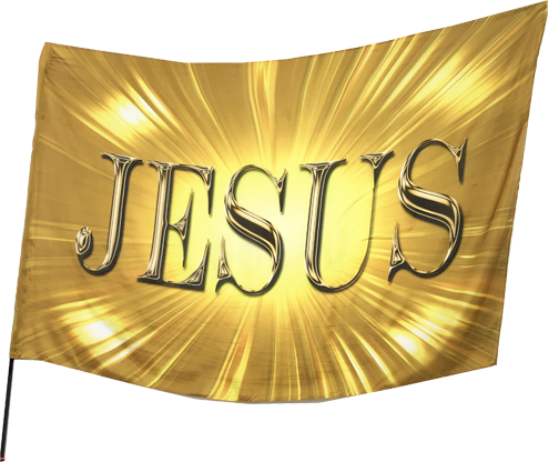 JESUS Burst Gold Worship Flag