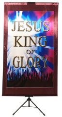 Jesus King of Glory Burgandy Vertical Banner