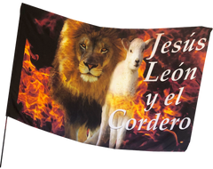 Spanish Jesus Leon y el Cordero Worship Flag