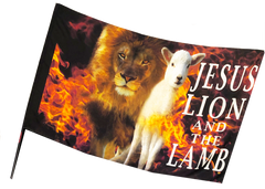 Jesus Lion and the Lamb Fire Worship Flag