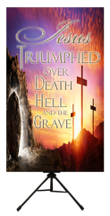 Wall Banner Easter Resurrection Day - Jesus Triumphed Over Death Hell and the Grave Vertical Banner EASTER/RESURRECTION SUNDAY