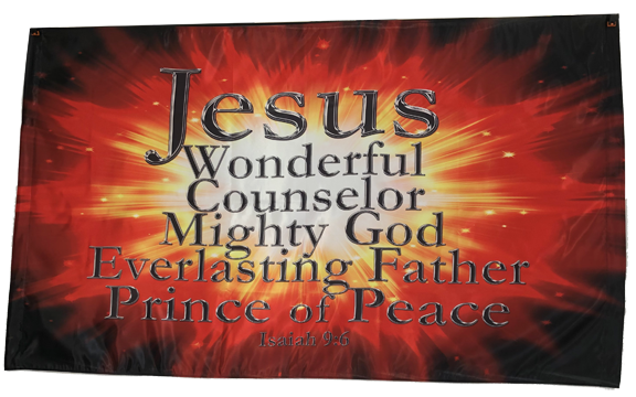 Jesus Wonderful Counselor Horizontal Wall Banner