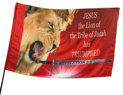 Jesus the Lion of the Tribe of Judah has Triumphed Worship Flag