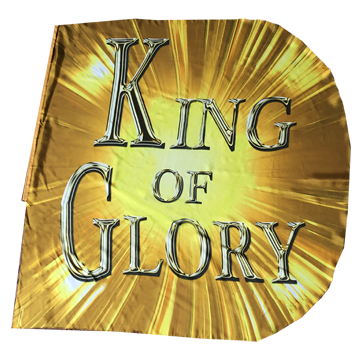 Jesus/King of Glory (gold) Worship Wing Flag Set